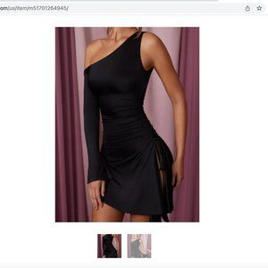 Oh Polly Dress (JOIE Asymmetric Single Sleeve Mini Dress in Black)